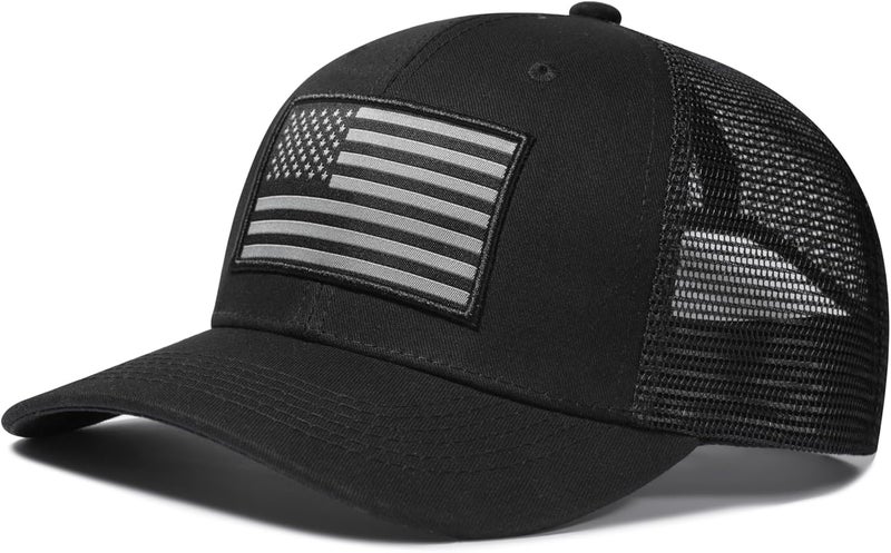 AURR American Flag Trucker Hat, Patriotic Baseball Cap for Men & Women, Breathable Mesh Adjustable Snapback, USA Flag Patch - Image 1
